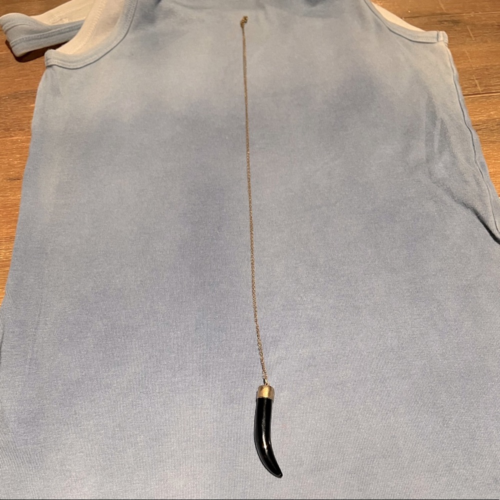 Black horn necklace.